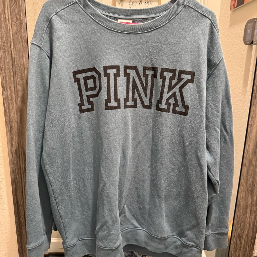 Victoria’s Secret PINK Blue Crewneck Sweatshirt Size Large